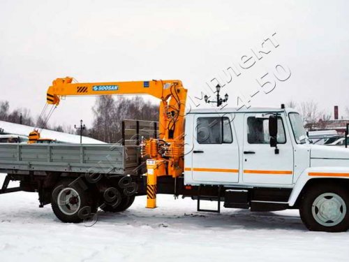 Самосвал на базе ГАЗ-3309 (Газон) удлиненный с КМУ
